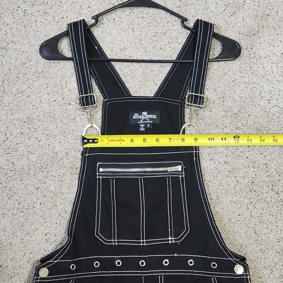 Royal Bones Daang Goodman Black Overalls Shorts Grunge Punk Goth Size Small - Picture 6 of 11